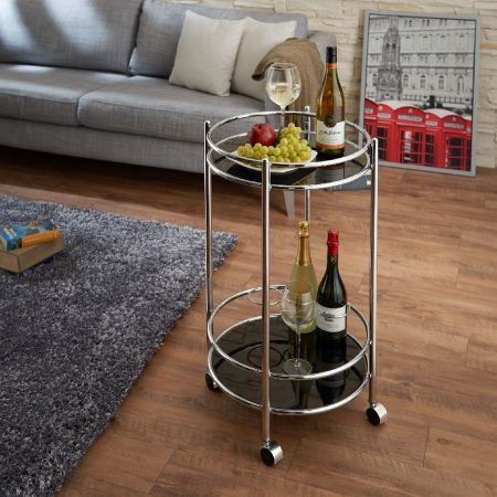 Multifunctional Round Iron Mobile Wine Rack - Multifunctional Round Iron Mobile Wine Rack